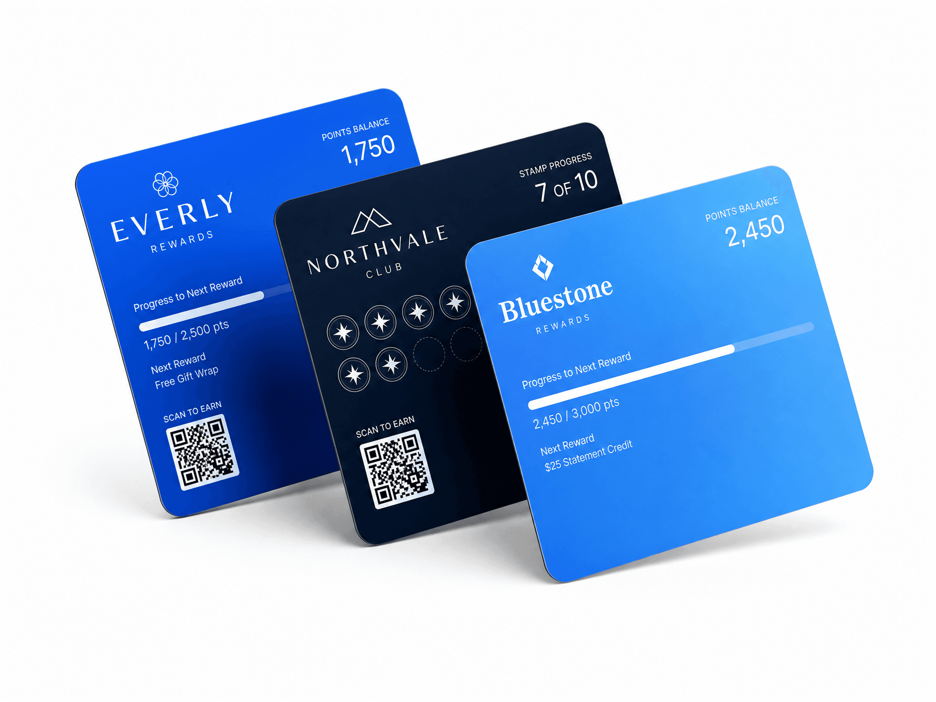 Três cartões de fidelidade Cayro no Wallet